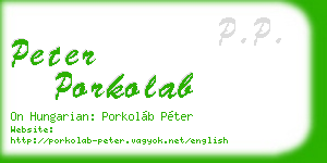 peter porkolab business card