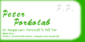 peter porkolab business card
